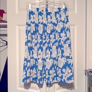 Banana Republic petite Pleated midi skirt floral
